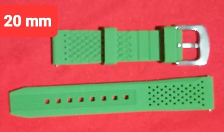 Pulseira de silicone verde para relogio (largura 20mm) - Foto 3