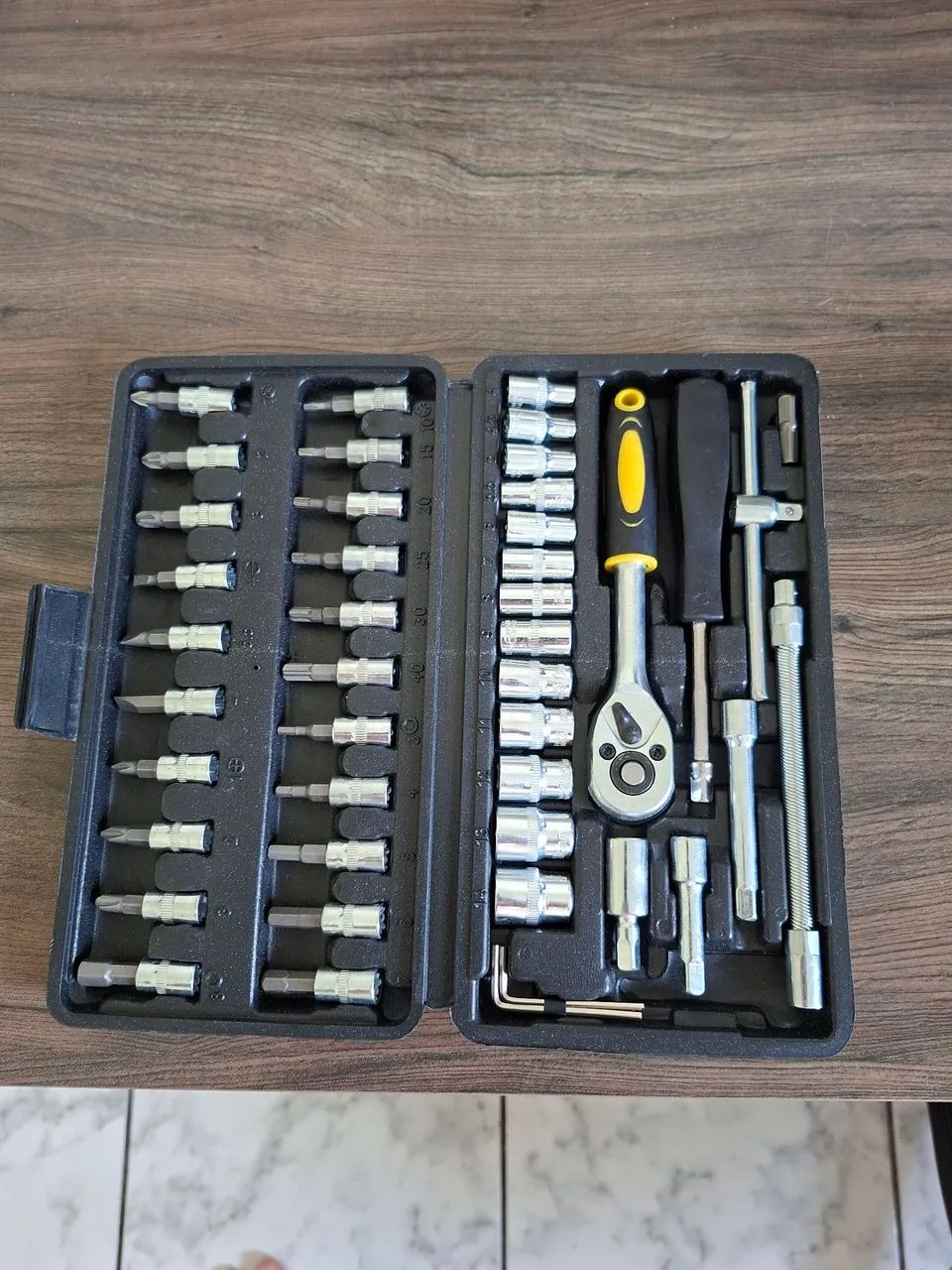 Jogo de chave catraca 46 pcs soquetes ferramenta - Foto 2