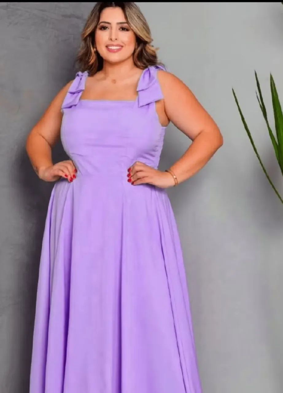 Vestido plus size festa linho puro