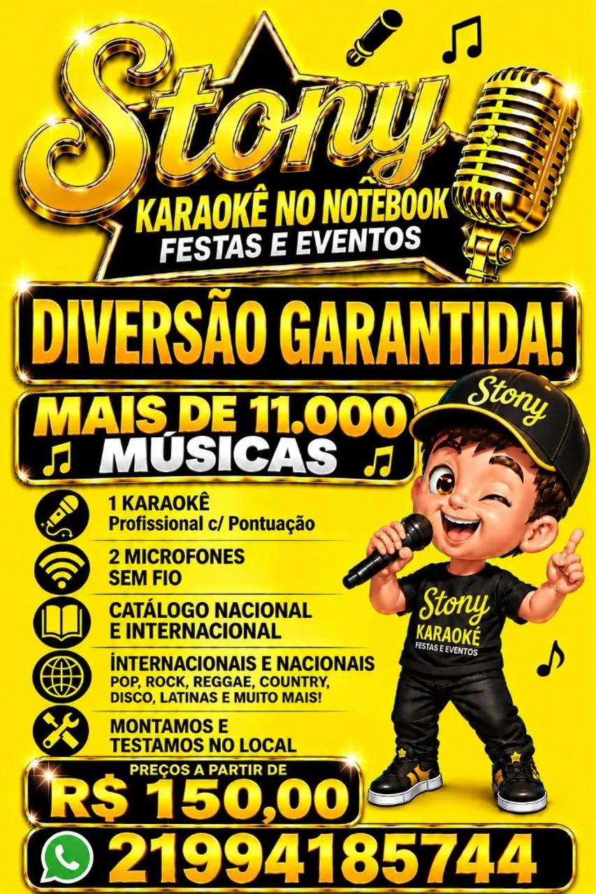 Karaokê no notebook 