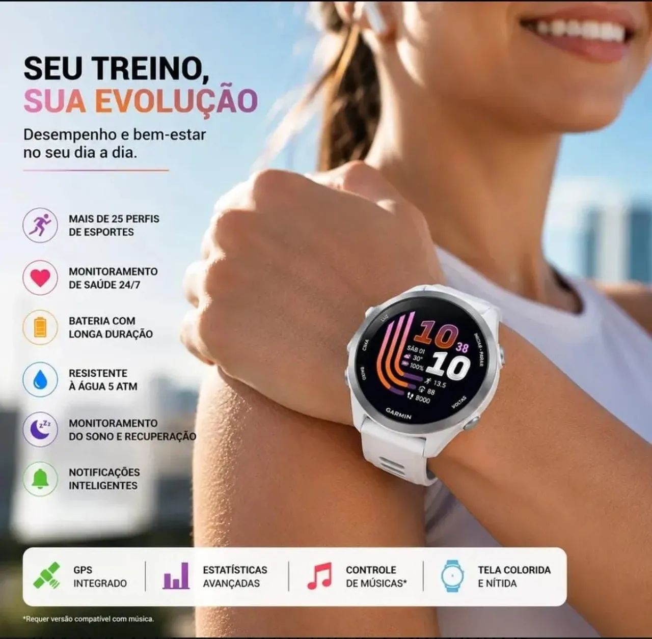 Garmin forerunner 170 Music - NOVOS  - Foto 3