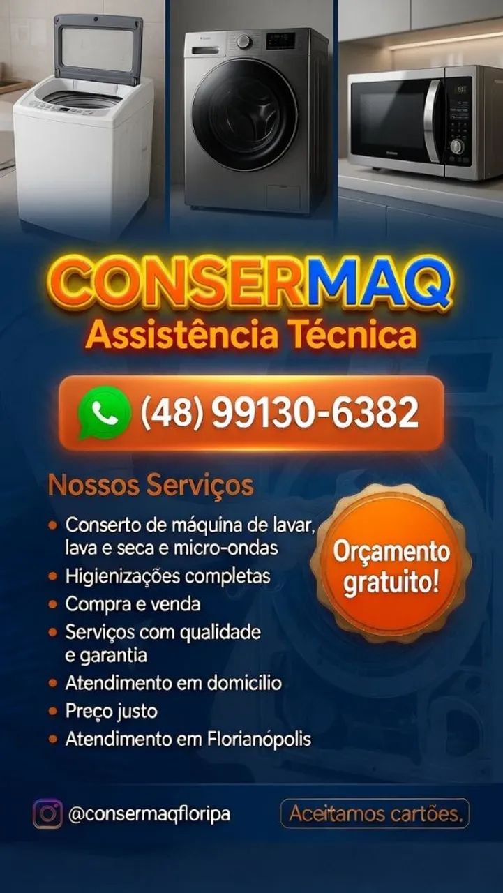 CONSERTOS DE MÁQUINA DE LAVAR, LAVA E SECA E MICRO-ONDAS