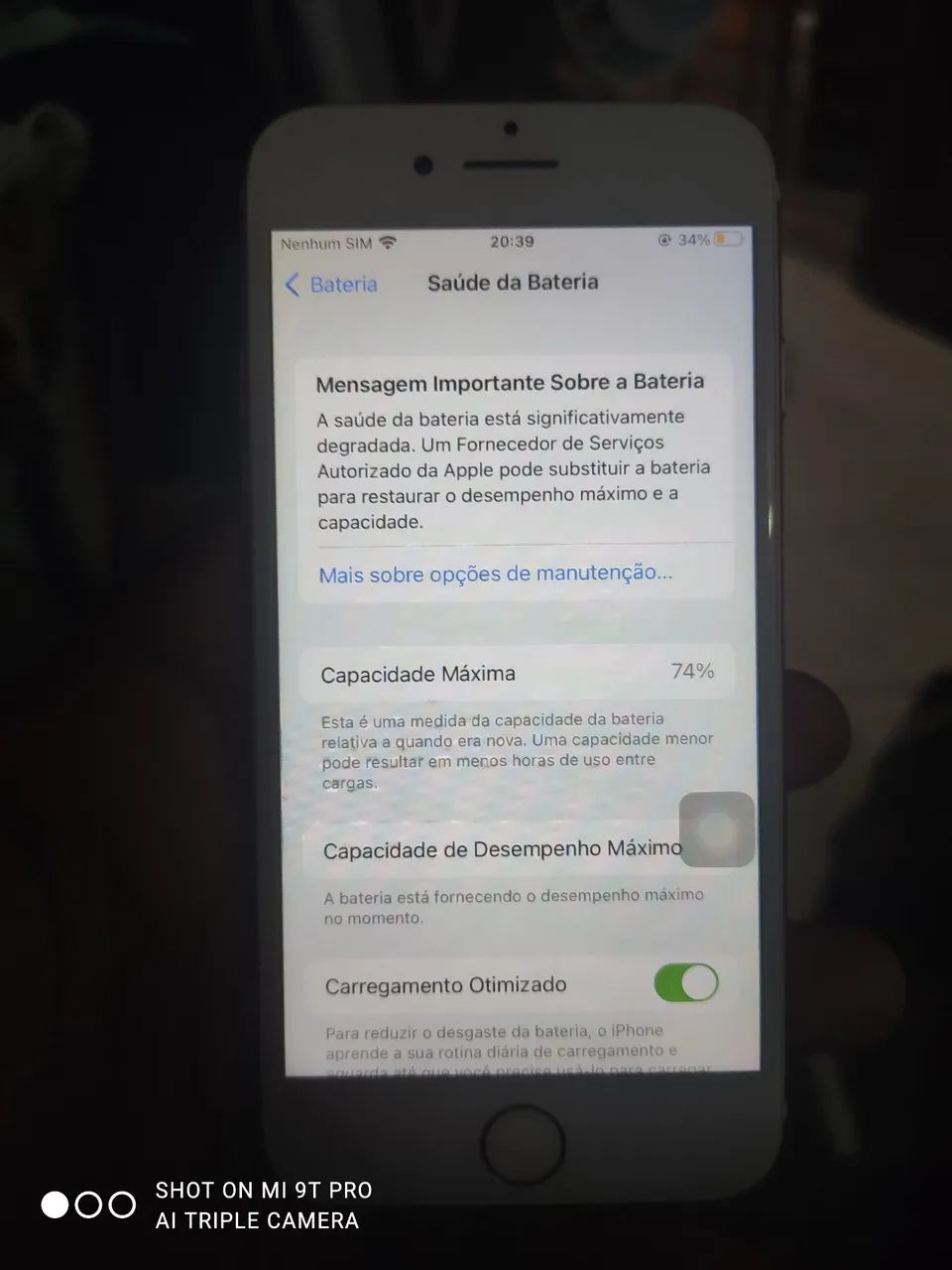A câmera frontal não está pegando 