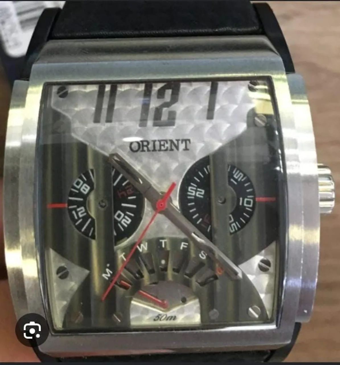 Relógio orient pulseira de couro 