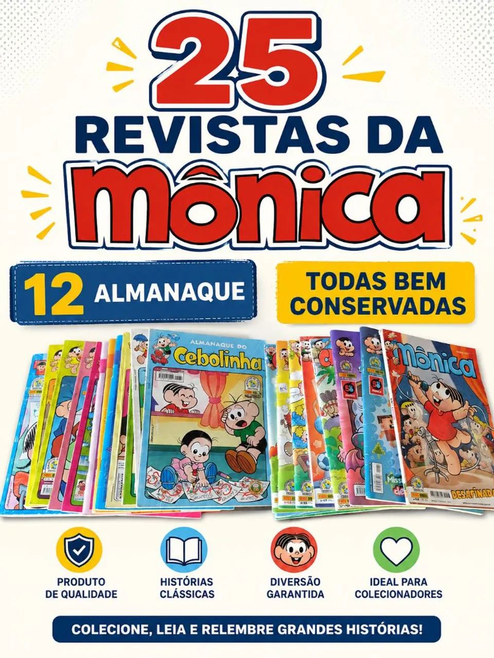 25 Revistas da Mônica Bem Conservada 