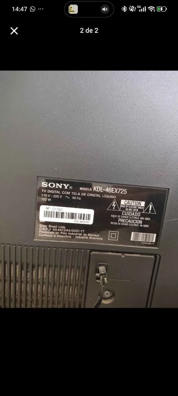 Televisão Sony 46 polegadas  - Foto 2