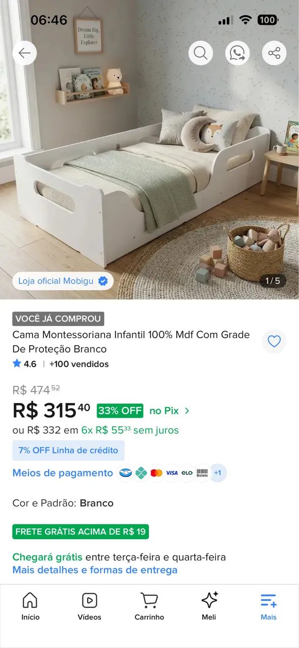 Cama infantil montessoriana NOVA - Foto 2