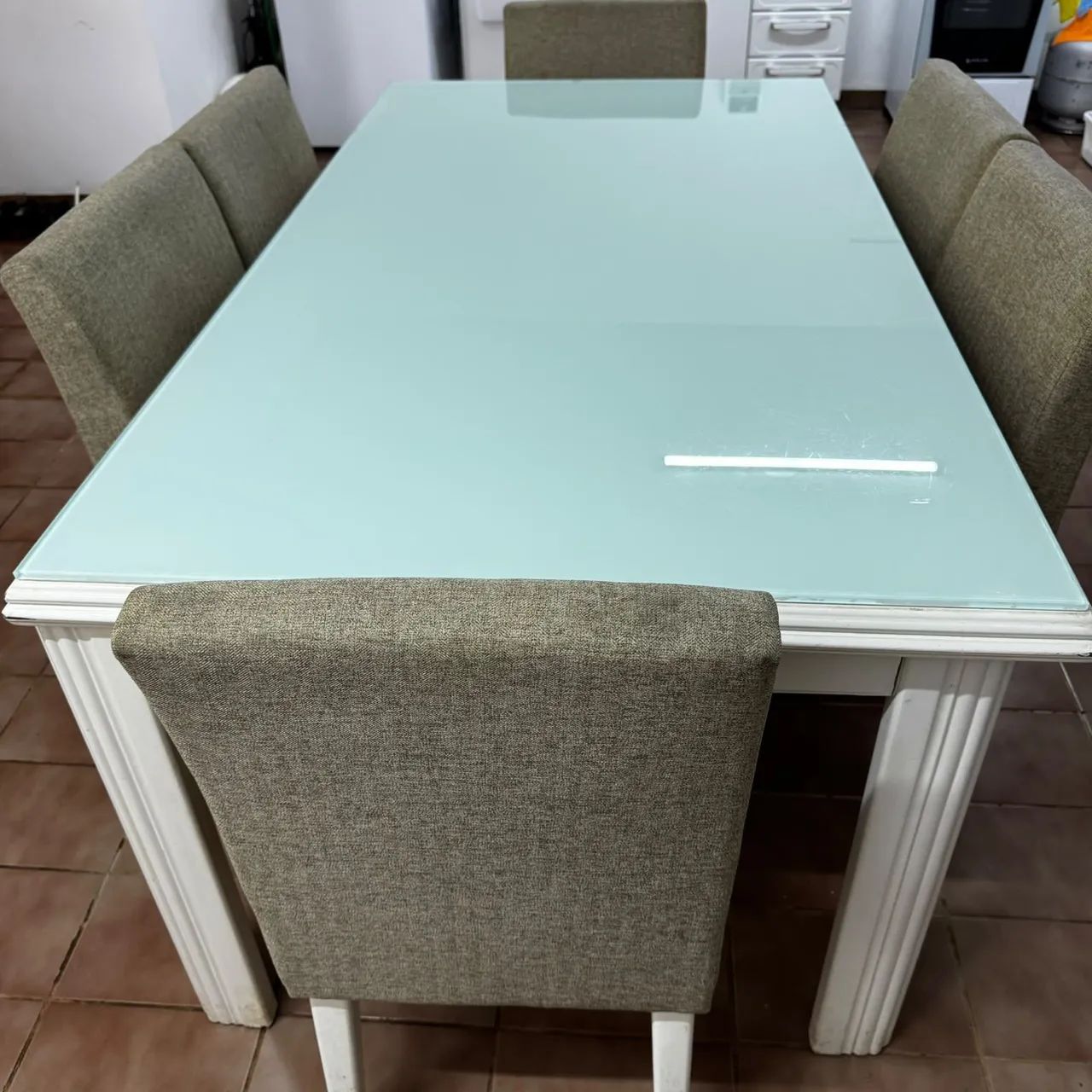 Mesa video com 6 cadeiras estofadas - Foto 2