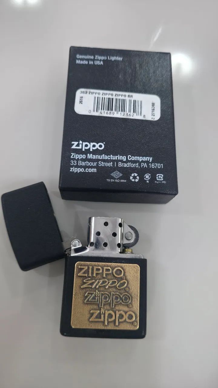 Isqueiro Zippo 362 Black Crackle® Brass Emblem - Original  - Foto 2