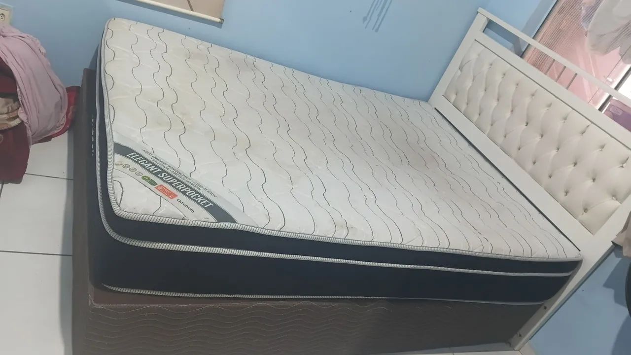 Cama casal com cabeceira e painel mdf e cômoda  - Foto 4