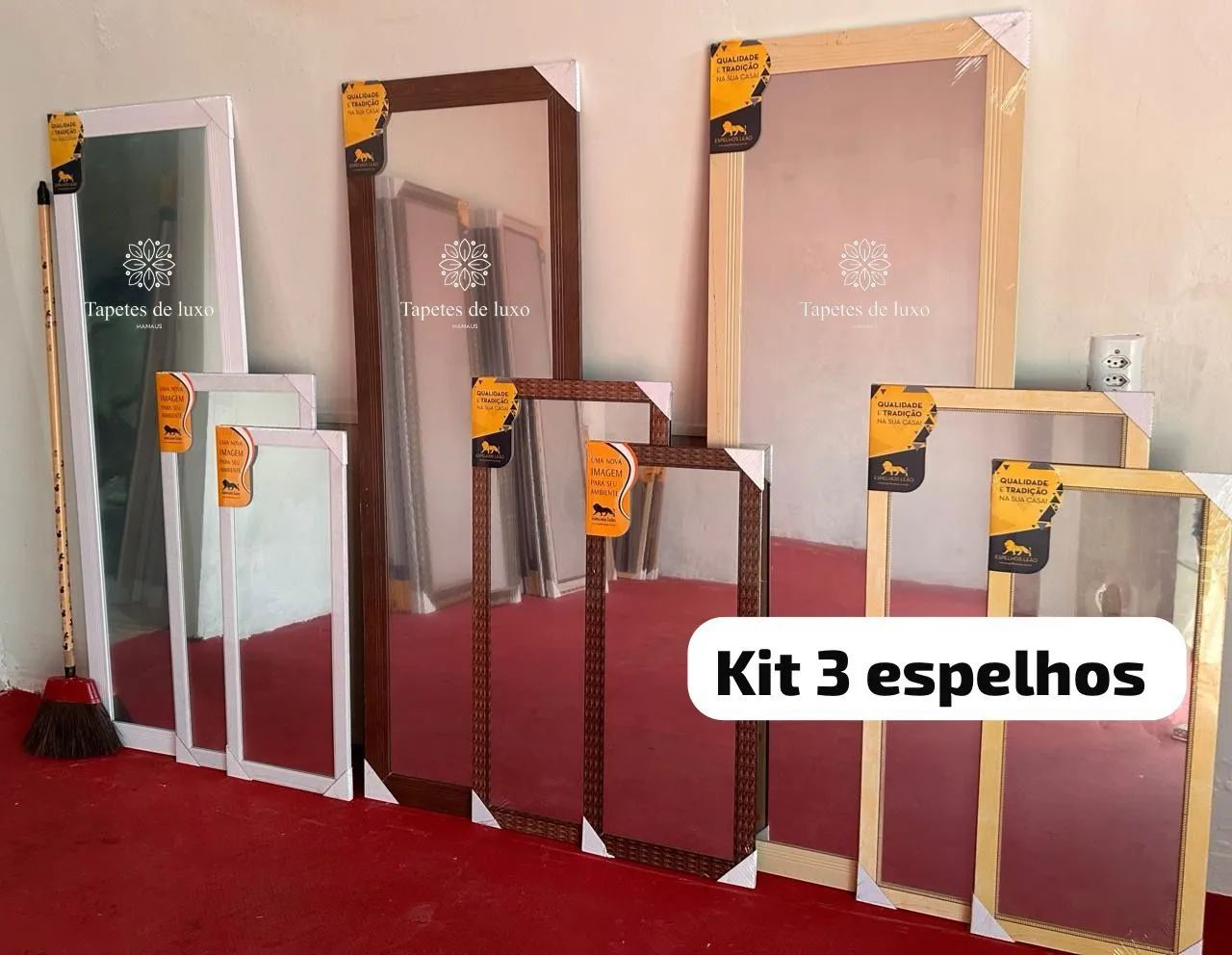 Kit com 3 espelhos