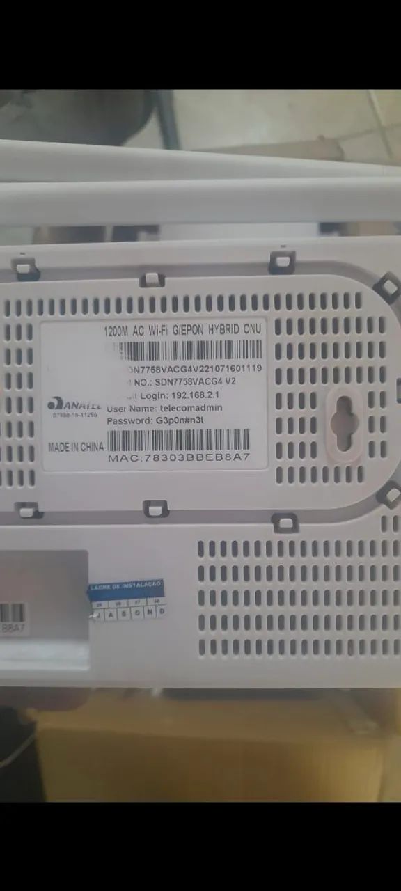 20 Unidades ONT GPON CHIMA - SC/UPC (azul) AC DualBand 2,4Ghz e 5Ghz. SEM FONTE - Foto 4