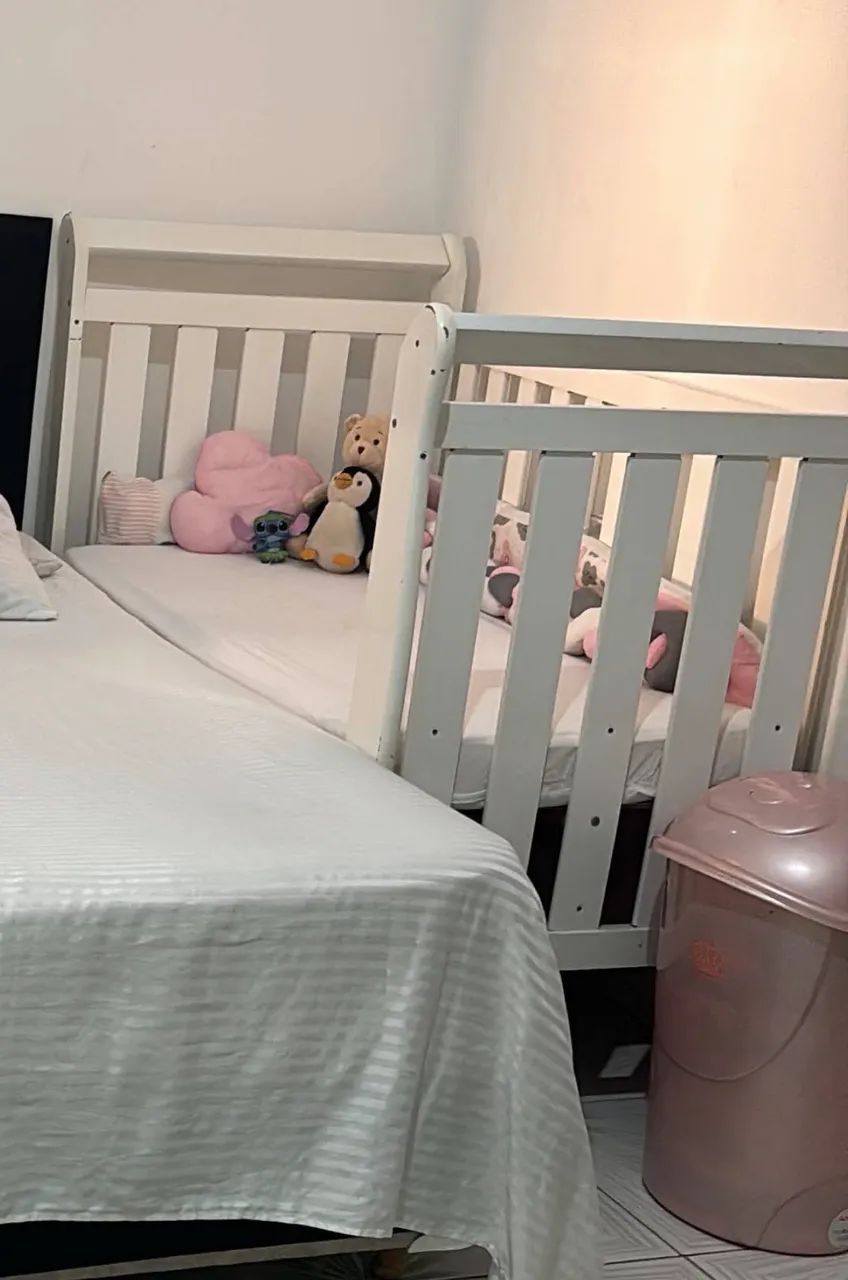Berço Americano Branco com 3 Regulagens de Altura - Conservado - Foto 3