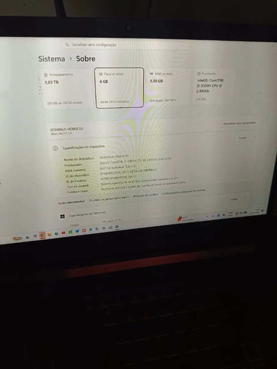 Notebook Acer Nitro 5 I5 HD 1tB SSD 128 Intel I5GForceGTX Bateria OK - Foto 3