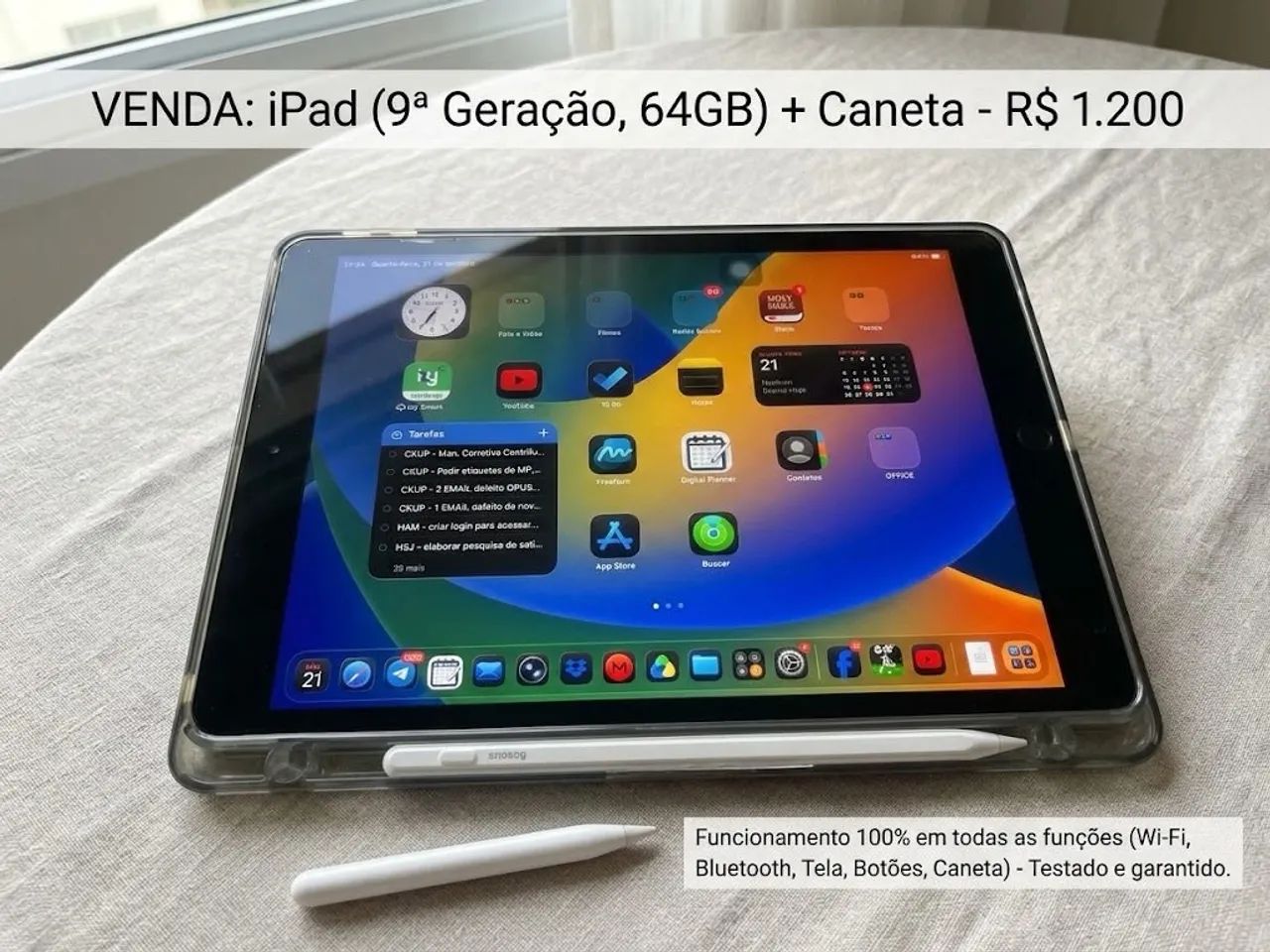 iPad 9th 64 Gb, tudo funcionando.