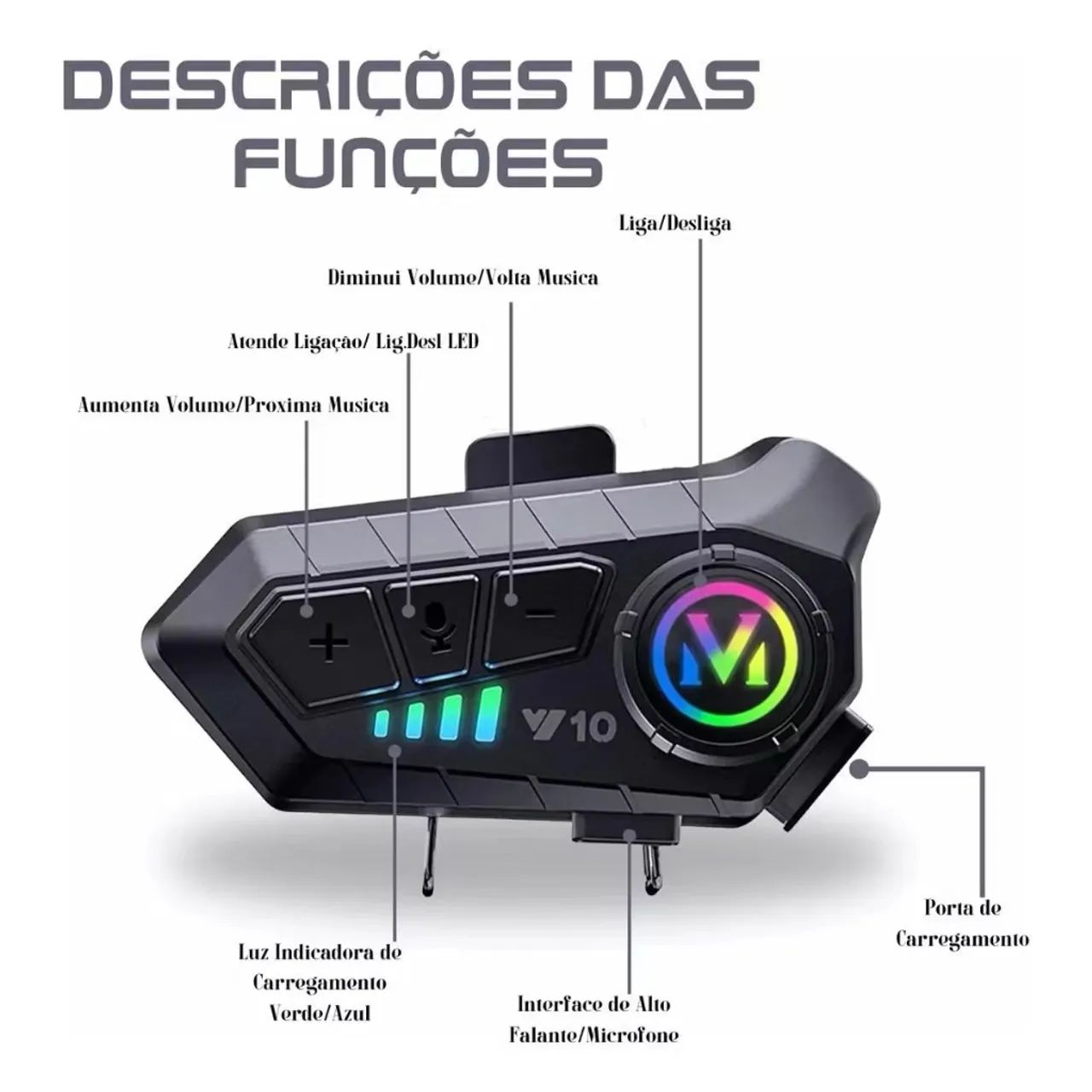 Fone Bluetooth para Capacete Comunicador com Microfone! ? - Foto 3