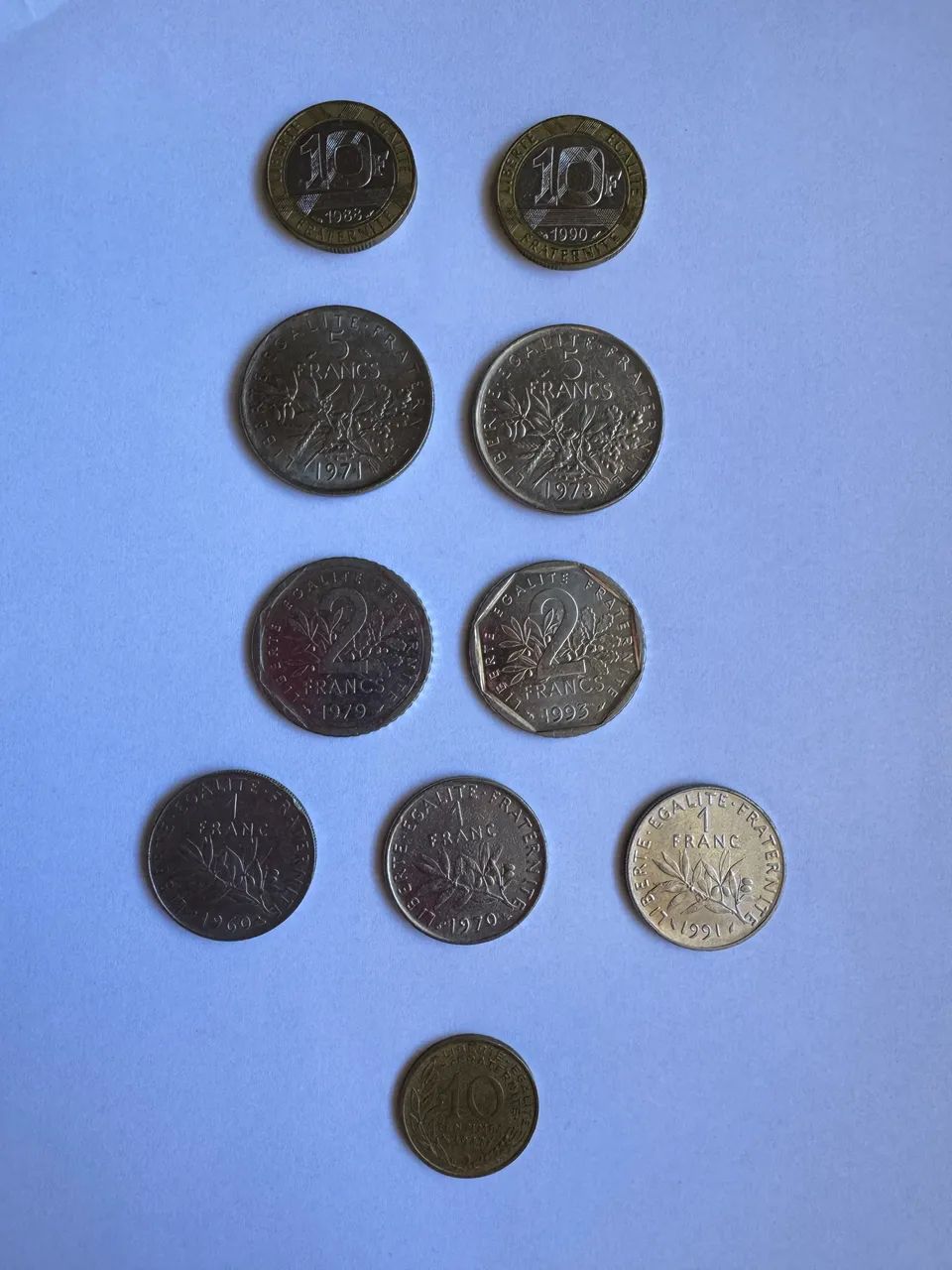 Lote 11 moedas antigas França