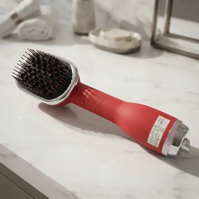2 em 1 secador de cabelo e escova alisadora Vermelho 127V - Foto 4