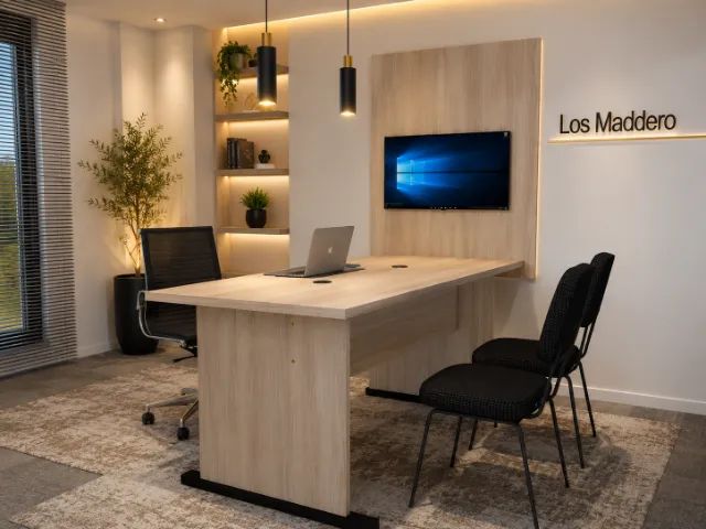 Mesa Corporativa Alto Padrão Com Painel. Barcelona: L174cm x P68cm x A74cm