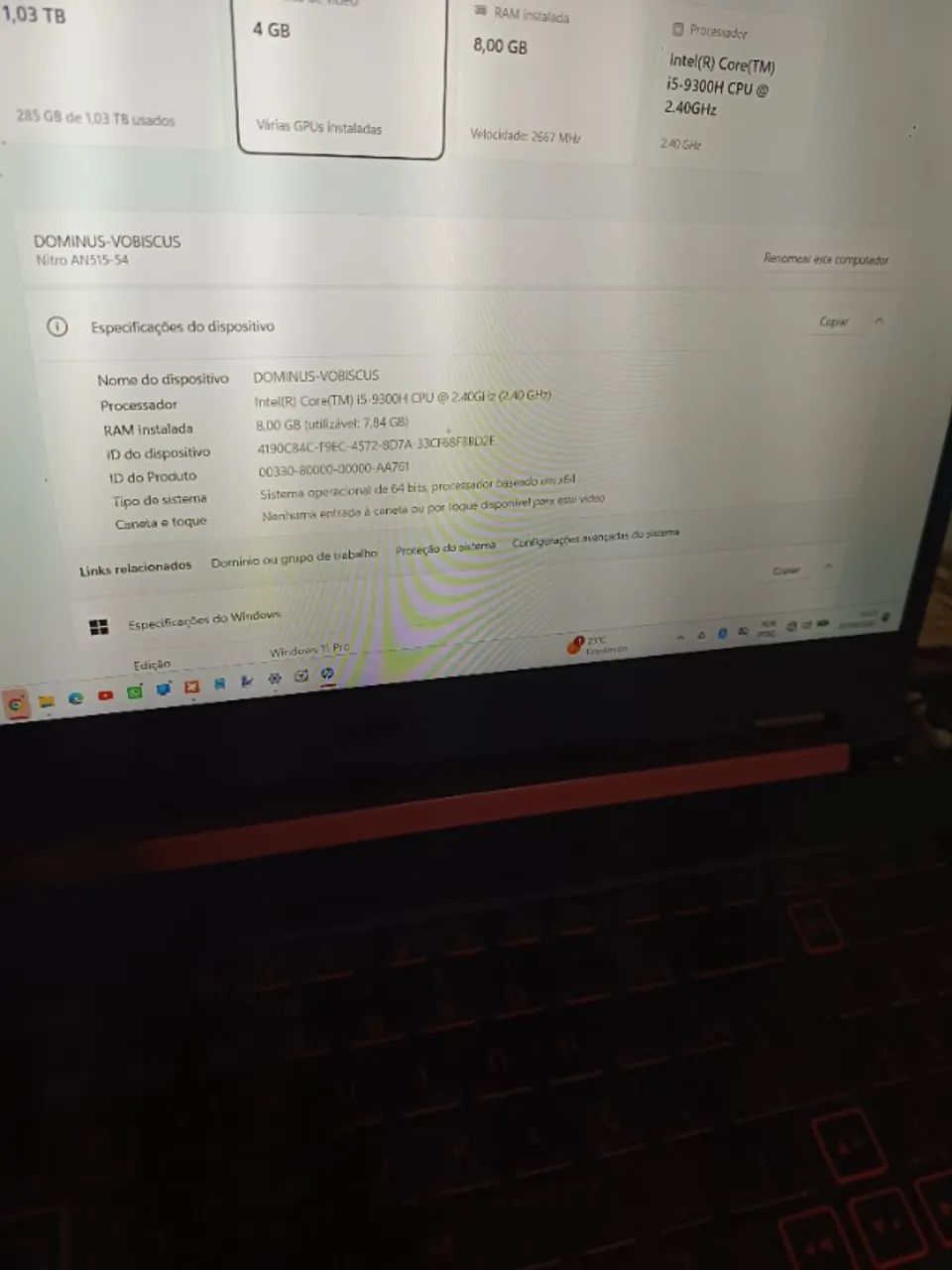 Notebook Acer Nitro 5 I5 HD 1tB SSD 128 Intel I5GForceGTX Bateria OK - Foto 4