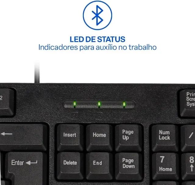 Teclado com Fio Multi USB com Layout ABNT2- Teclas Silenciosas - Design Slim - Foto 2