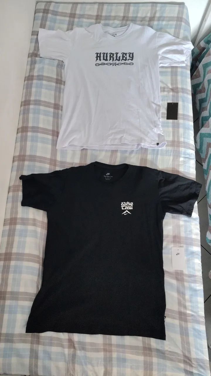 2 camisetas masculinas casuais 