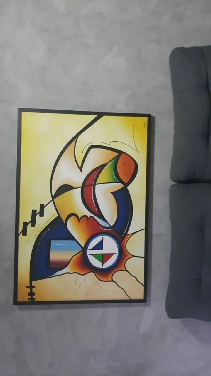 Quadros decorativos pintados há mão em tecido  - Foto 6