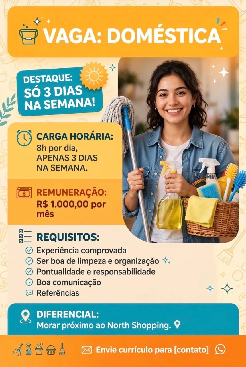 Vaga doméstica/diarista 