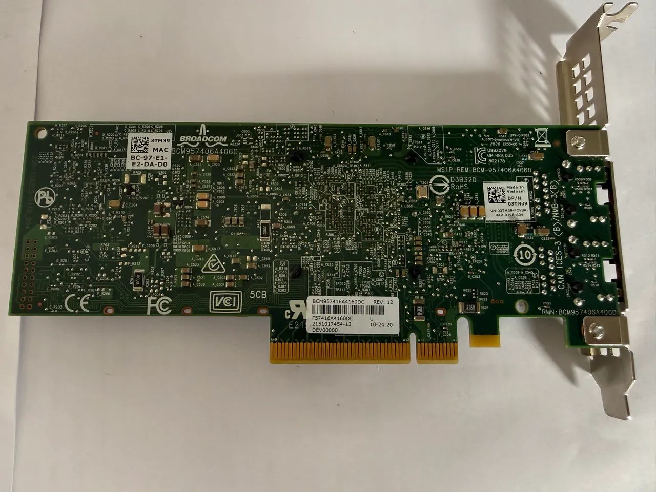 Placa PCIe Broadcom 57416 10Gb Base-T, e porta dupla altura integral da Dell - Foto 2