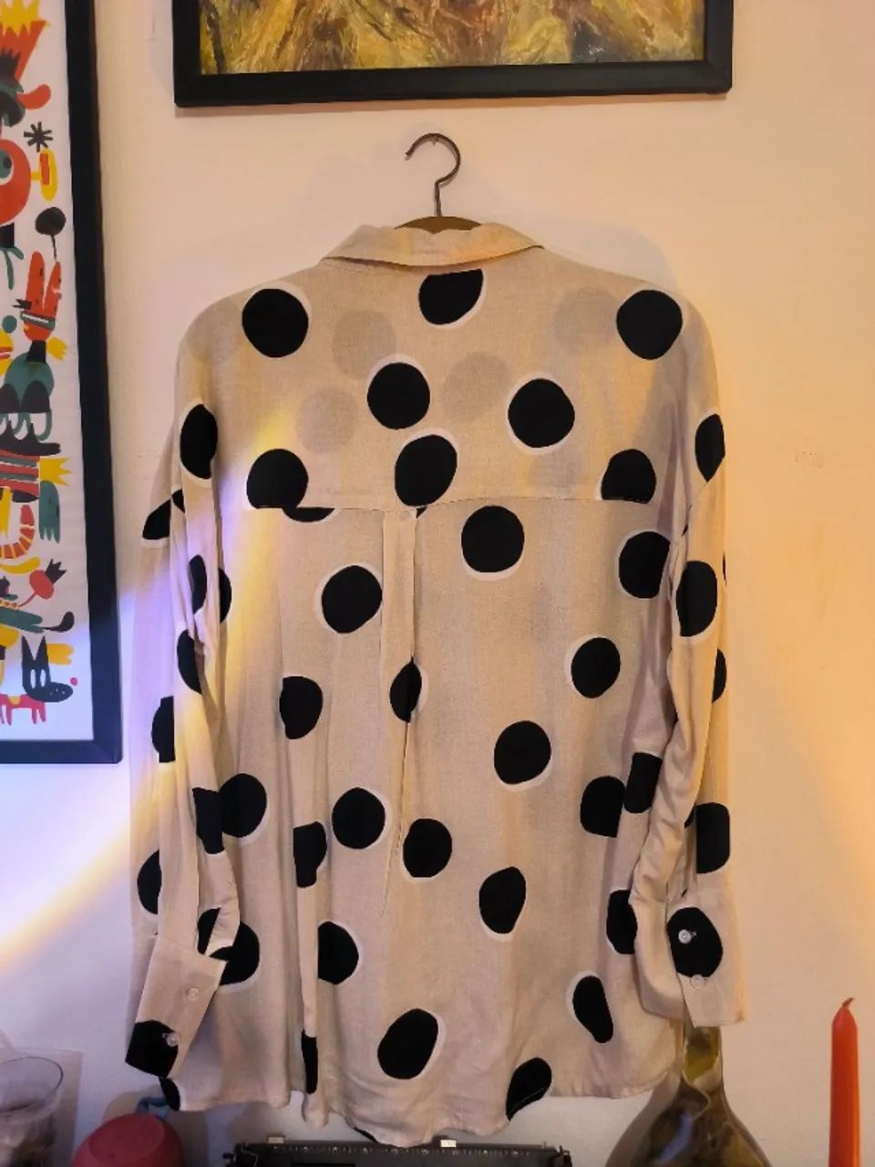 camisa feminina ak casual bolinhas p - Foto 4