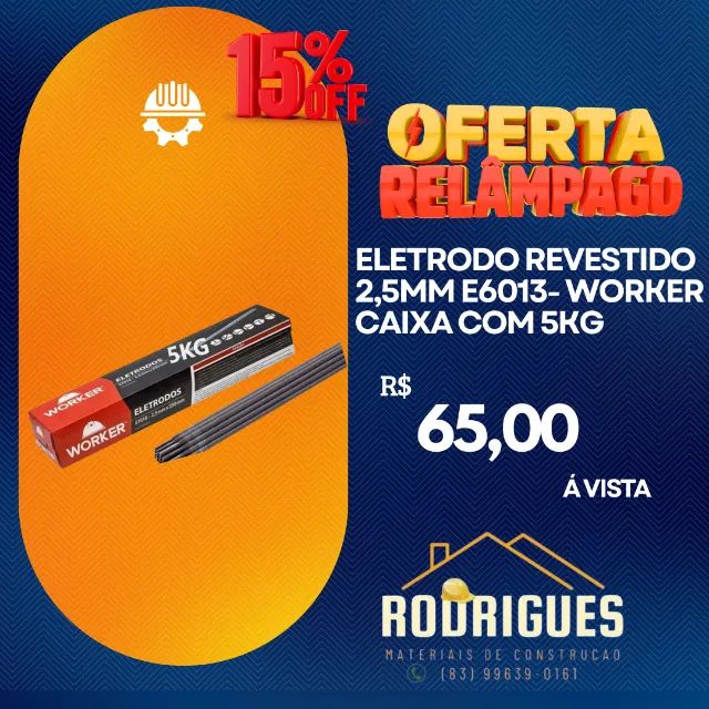 Eletrodo Revestido 2,50mm Caixa 5kg E6013 Worke