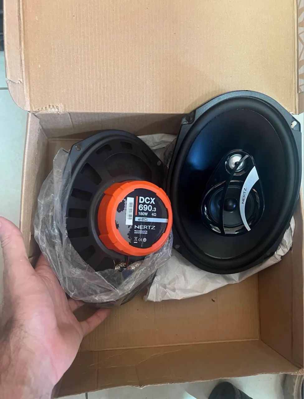 Par alto falantes Triaxiais HERTZ DCX690 180W imã neodímio