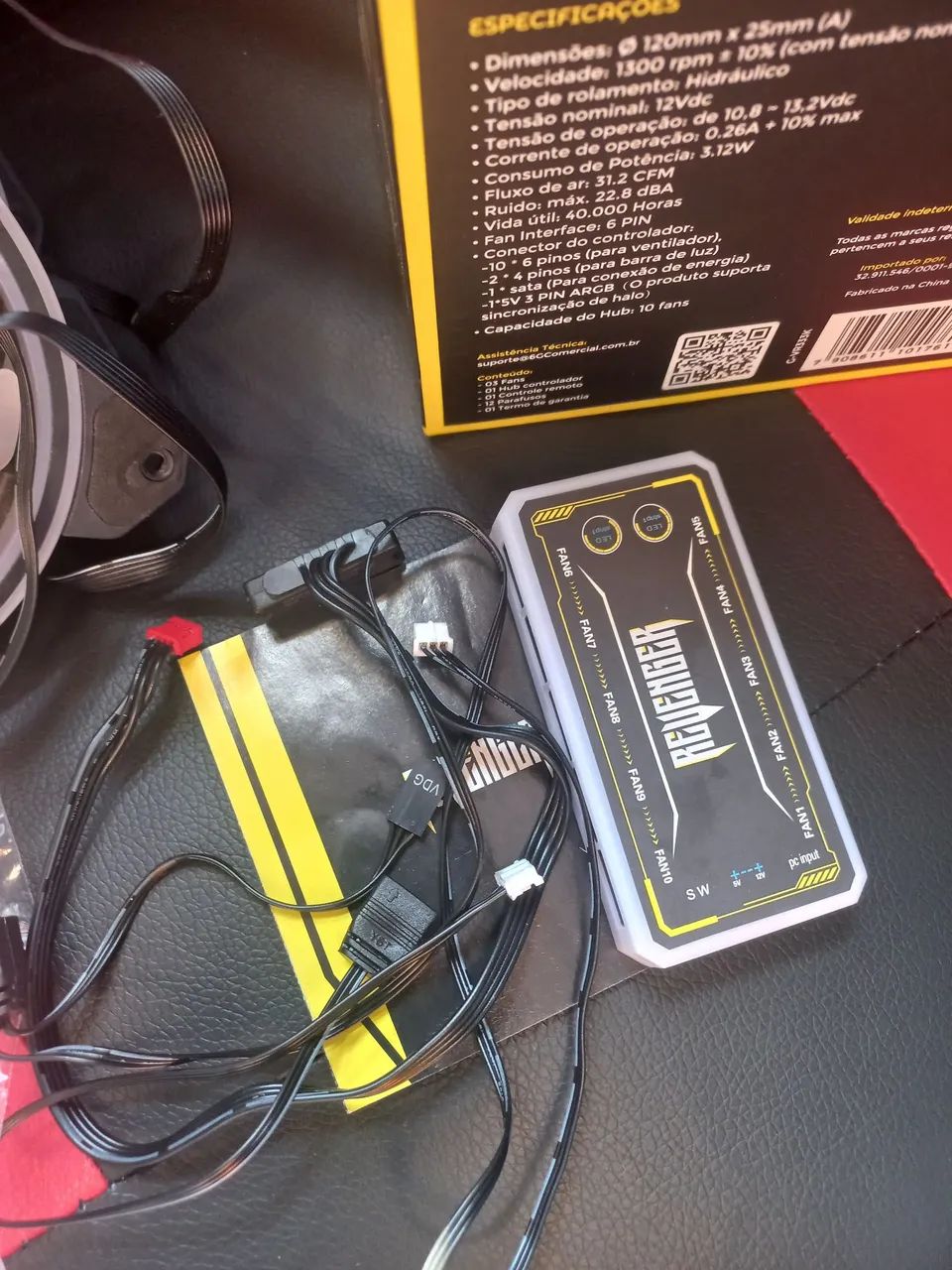 kit 3 fans ARGB com controladora REVENGER  - Foto 5