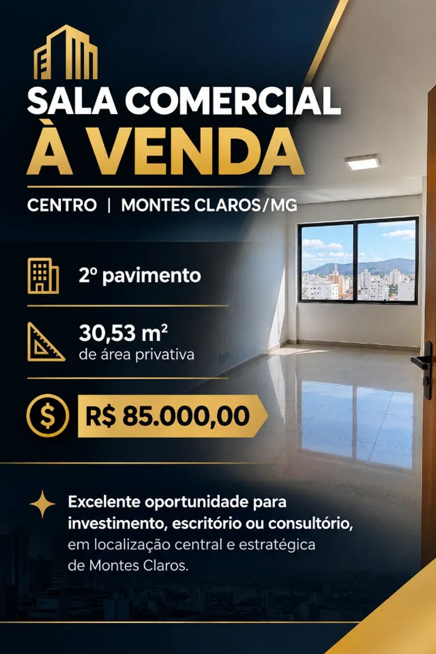 Sala comercial no Centro 