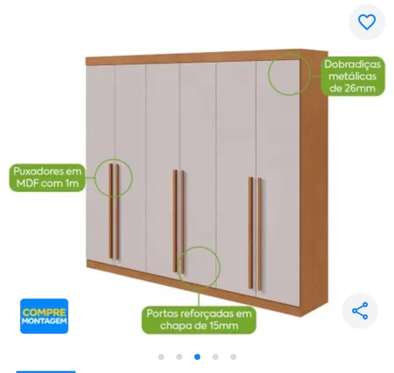 Guarda-roupa - 6 portas - Perfeito