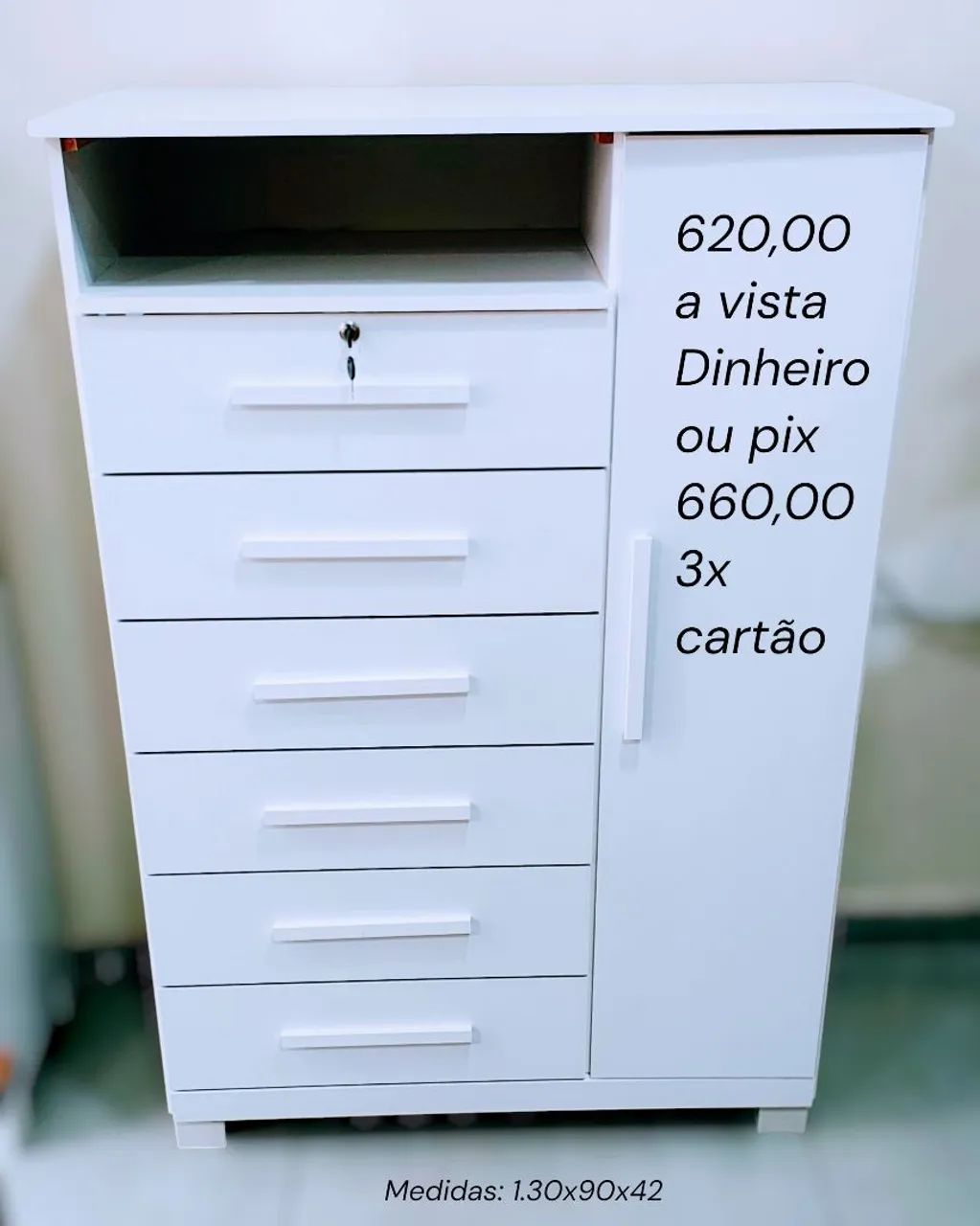 Comoda 6 gavetas e sapateira c/ Chave nova 