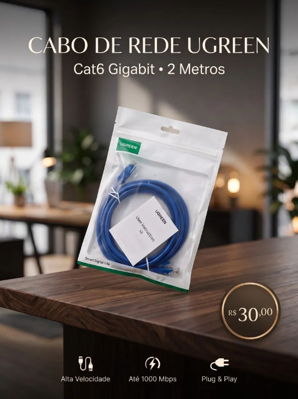 Cabo Rede CAT6 2M