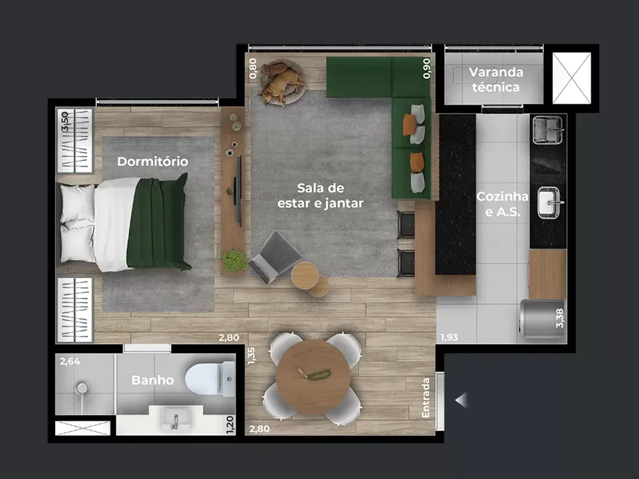 PLANTA 41m²