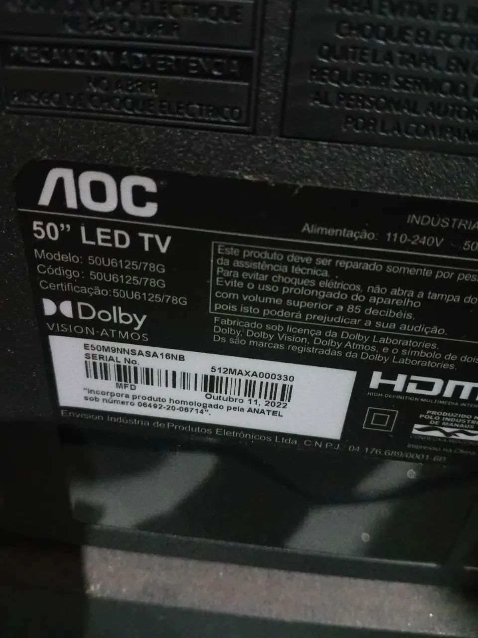 Televisão 50 polegadas aoc modelo 50U6125/78G - Foto 2