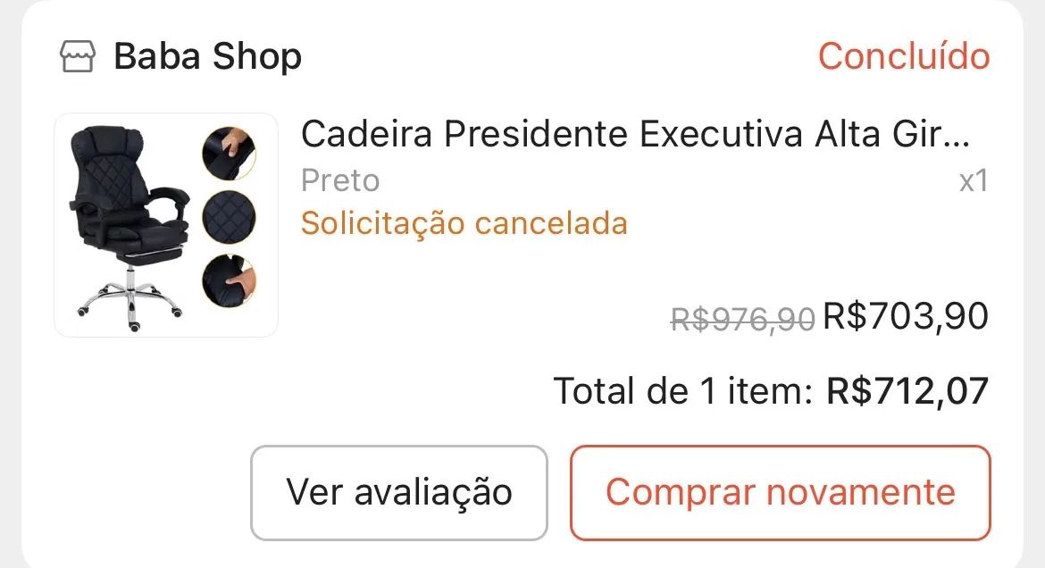 Cadeira de Escritório em Couro com apoio de pés - Foto 4