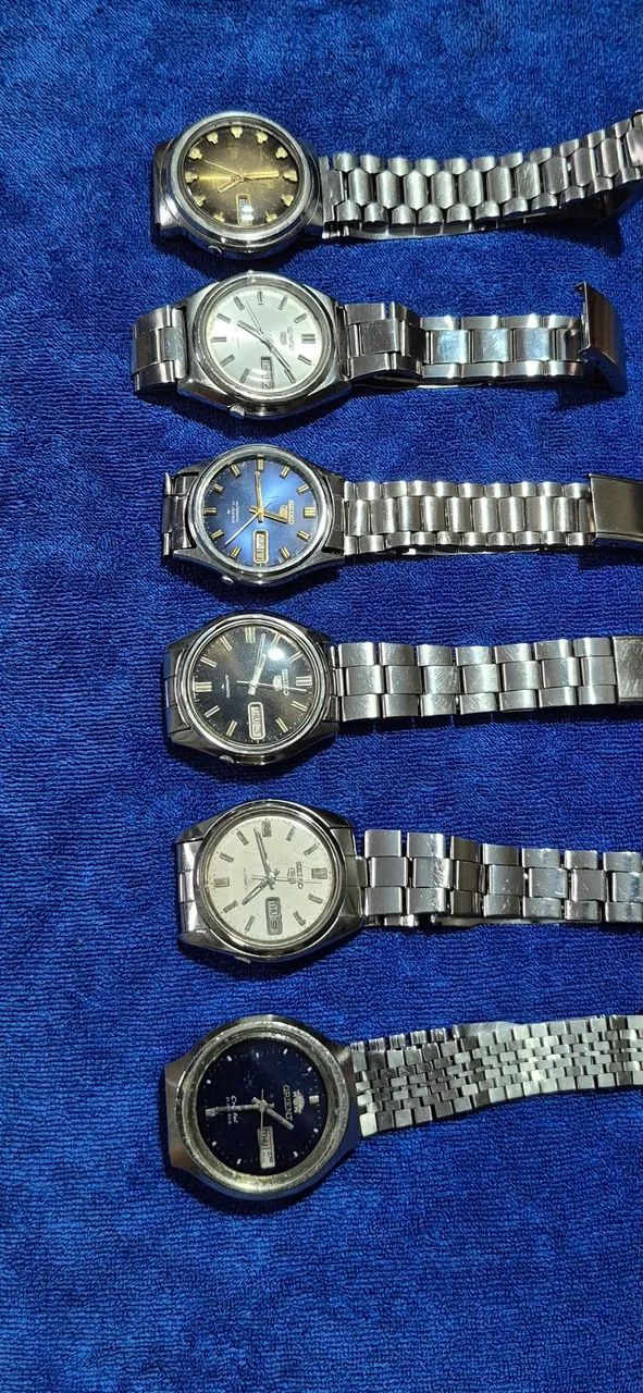 Lote relógios 5 relógios seiko e 1 oriet 