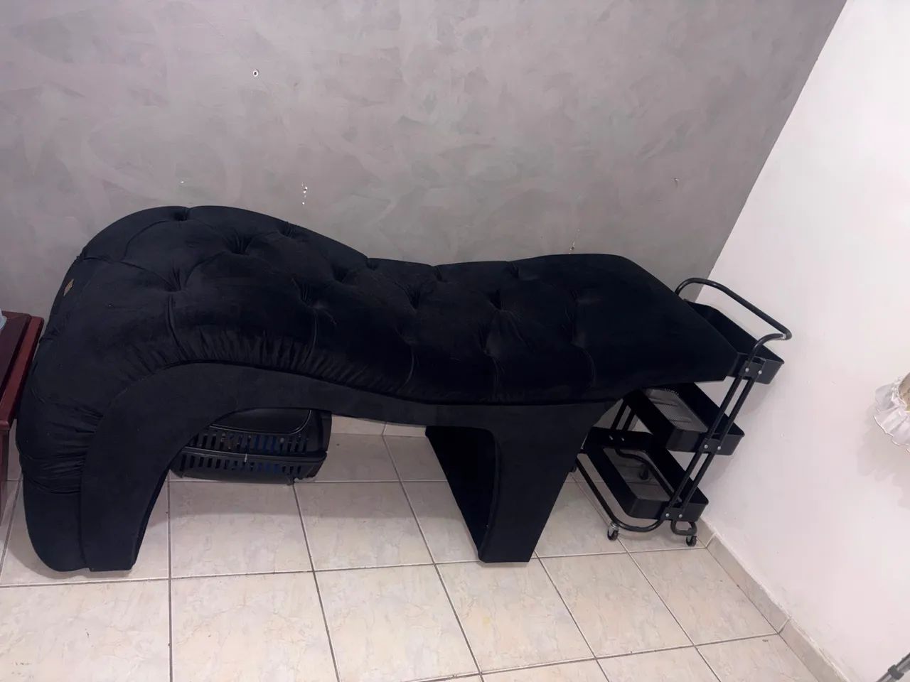 Maca estética preta + carrinho de apoio