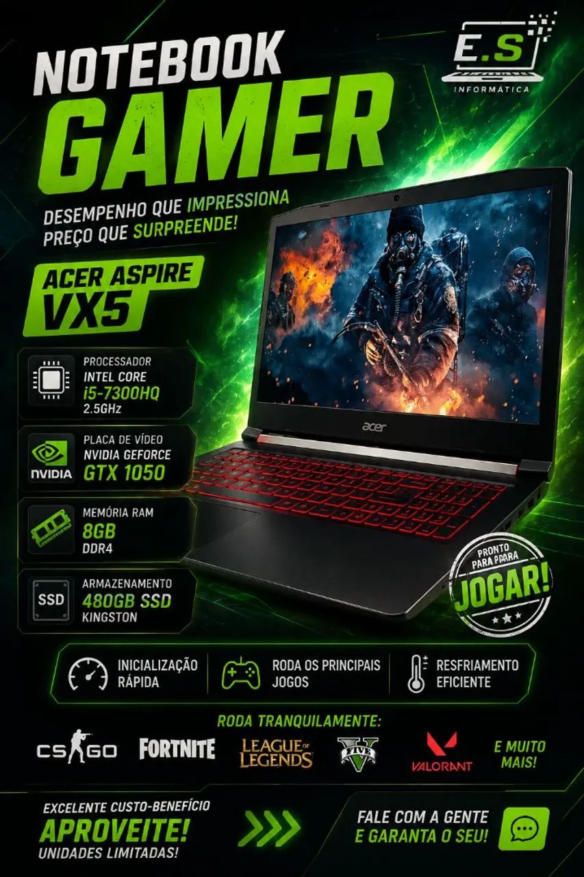  Acer Aspire VX5 Gamer