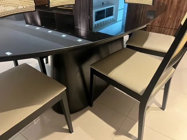 Mesa de jantar oval c/ 6 cadeiras  - Foto 5