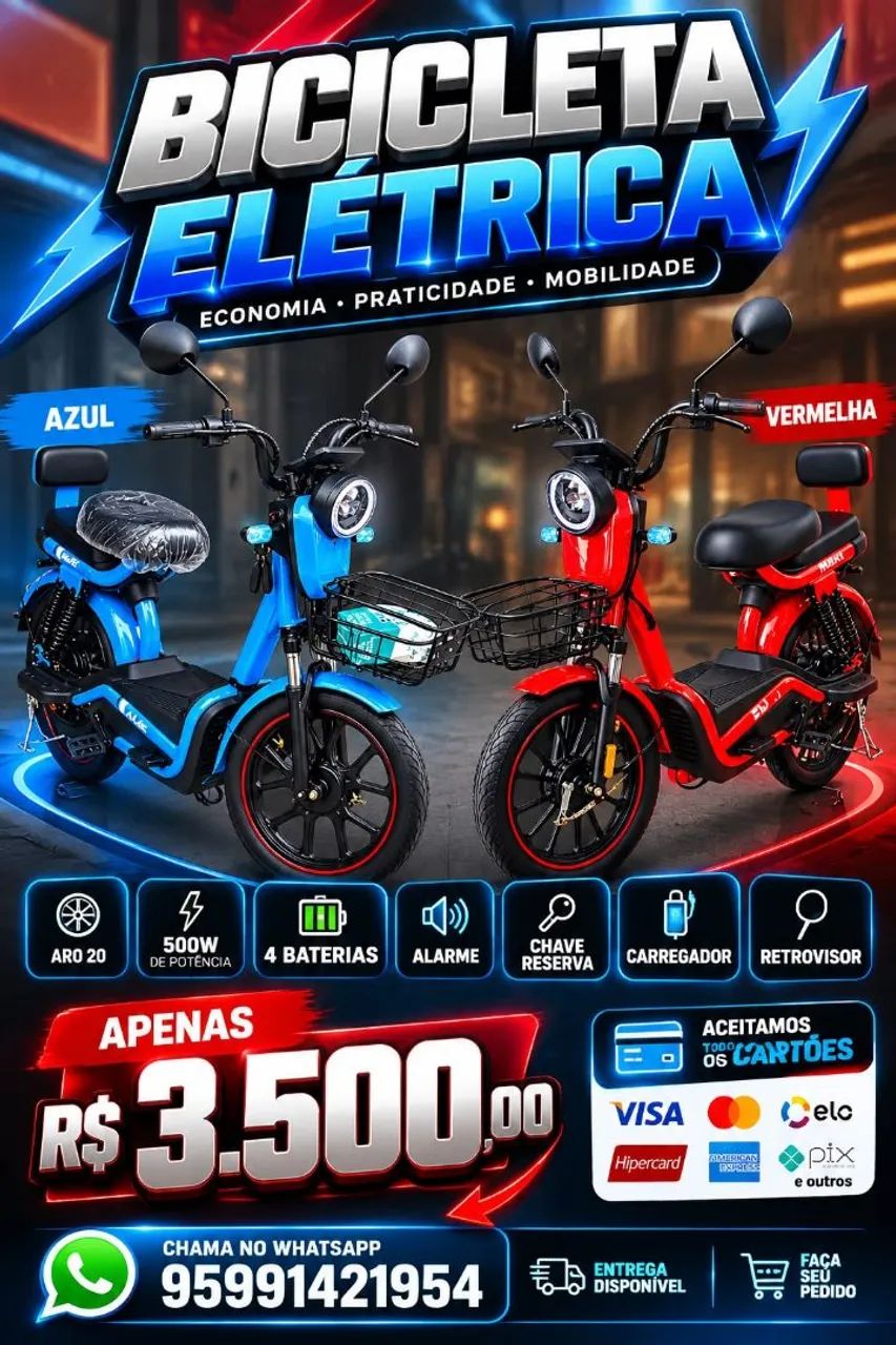 Promoção Bicicleta elétrica aro 20 500w 