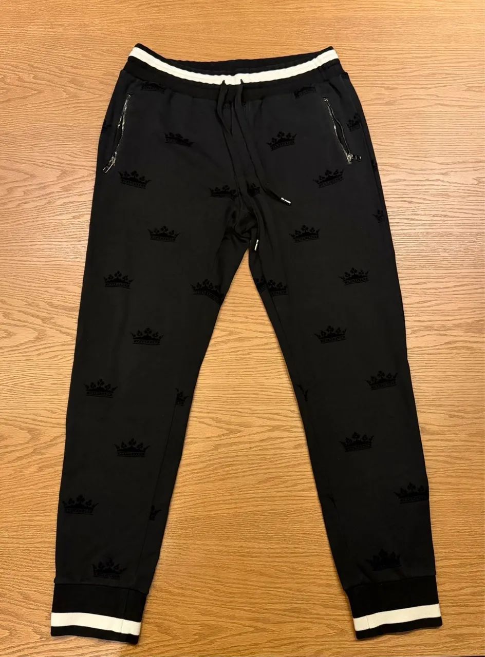dolce & gabbana calça moletom com monograma de coroa premium original