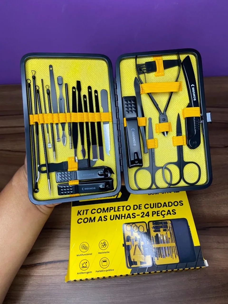 KIT COMPLETO DE CUIDADOS COM AS UNHAS 24 PEÇAS BOM-3714 - Foto 4