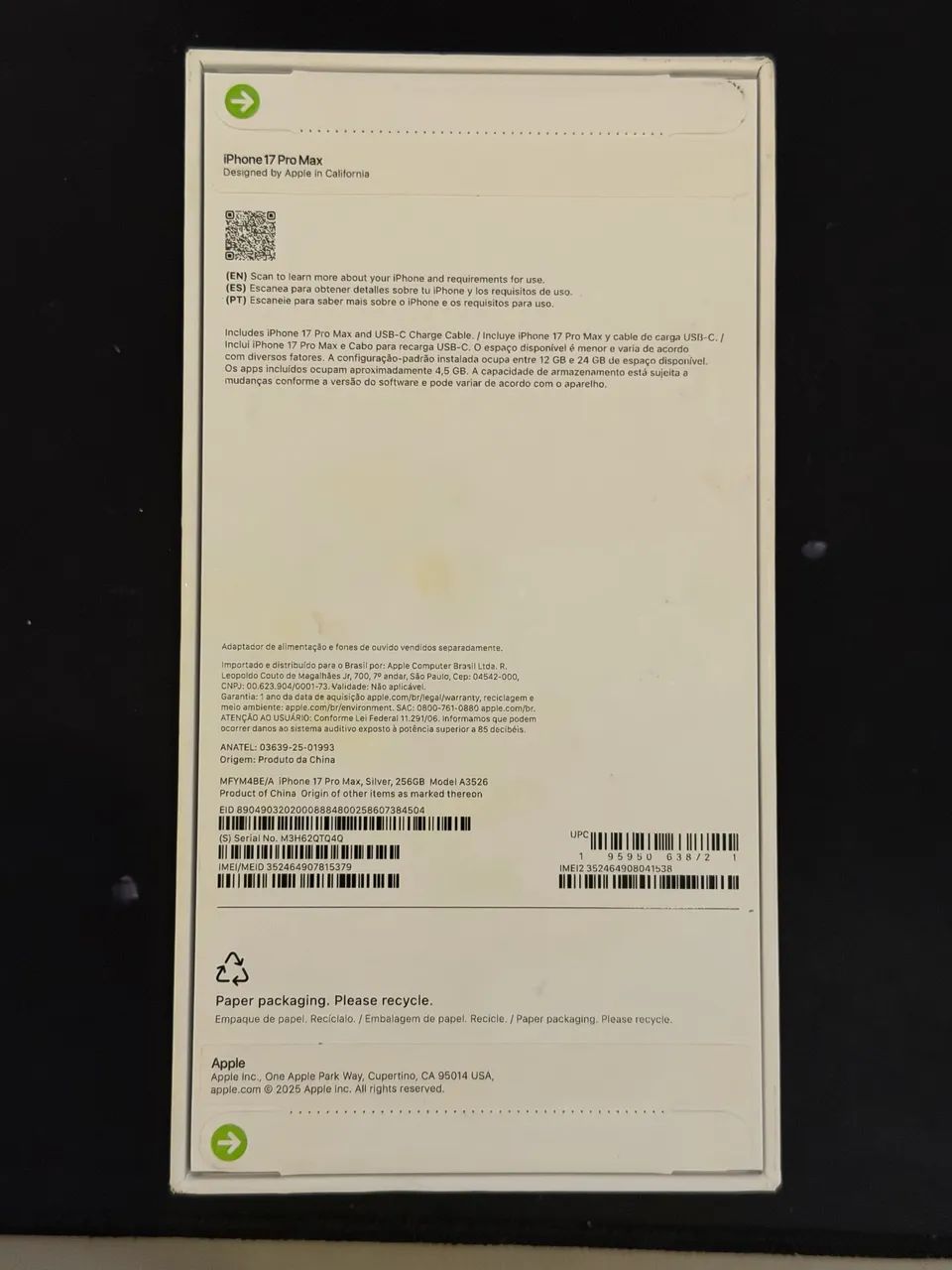 iPhone 17 pro Max 256 branco  - Foto 2