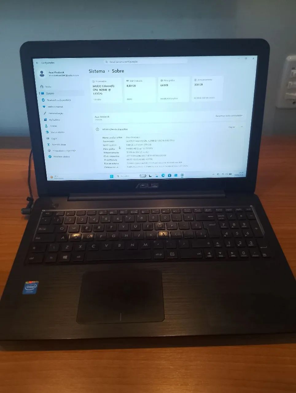 Notebook Asus 8gb Ram, SSD, 358gb, Win11  - Foto 5