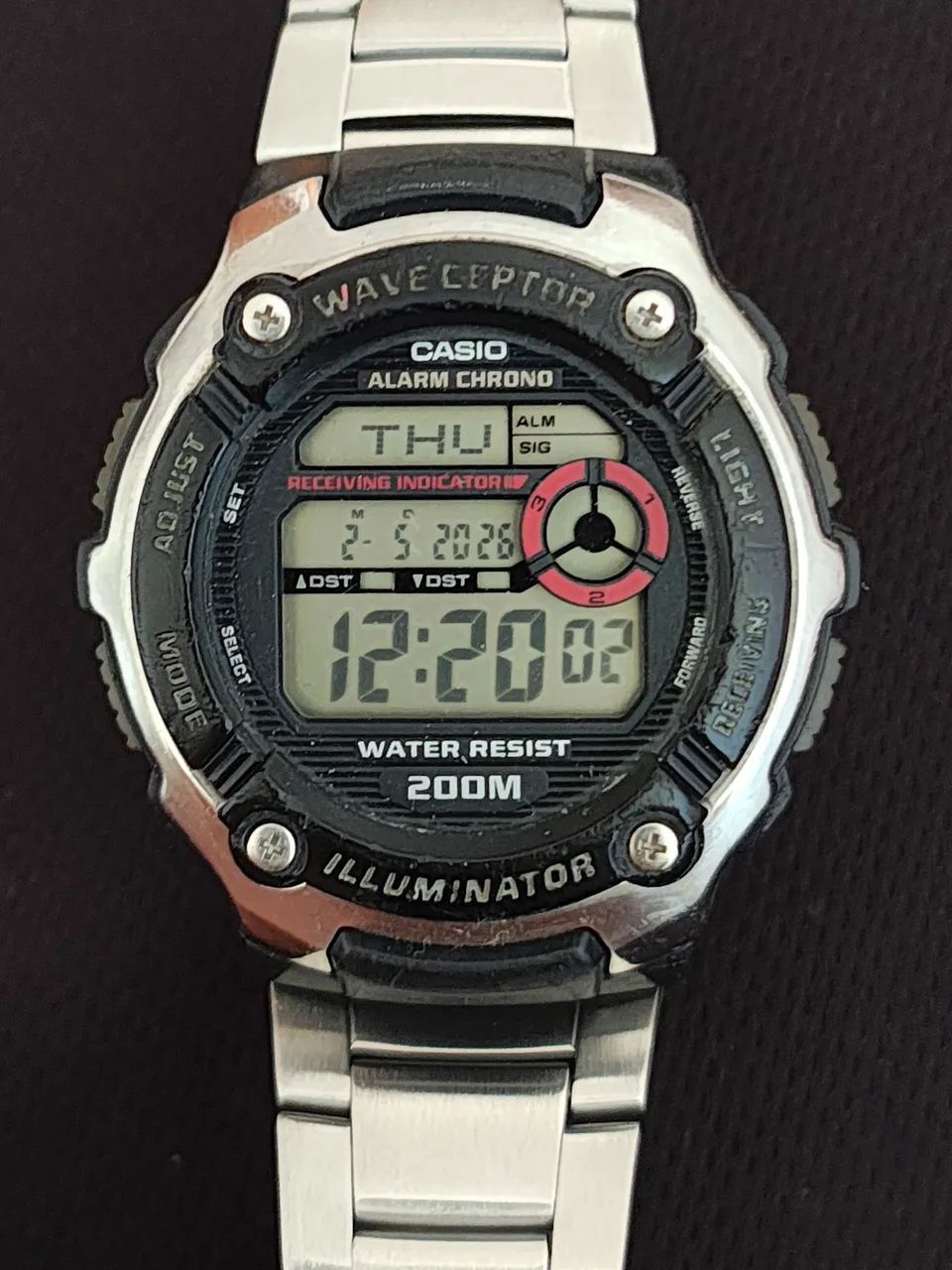 Relógio Casio WV-200A WaveCeptor 200M Alarme Cronógrafo 